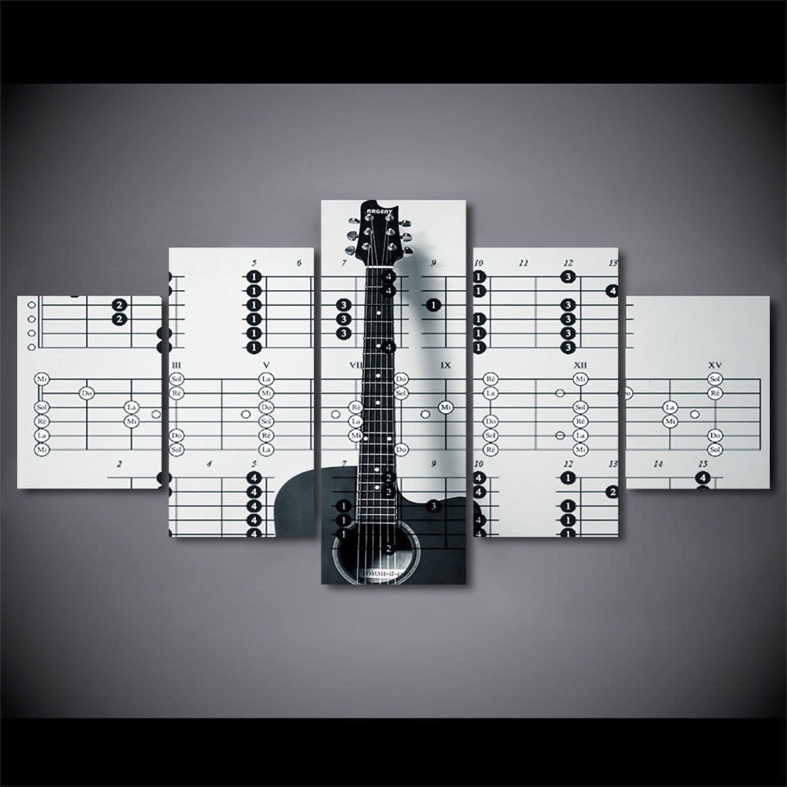 5 pezzi su tela da parete per soggiorno chitarra classica amanti della musica poster pittura HD per arredamento moderno la stanza allungata e incorniciata pronta da appendere opere d'arte