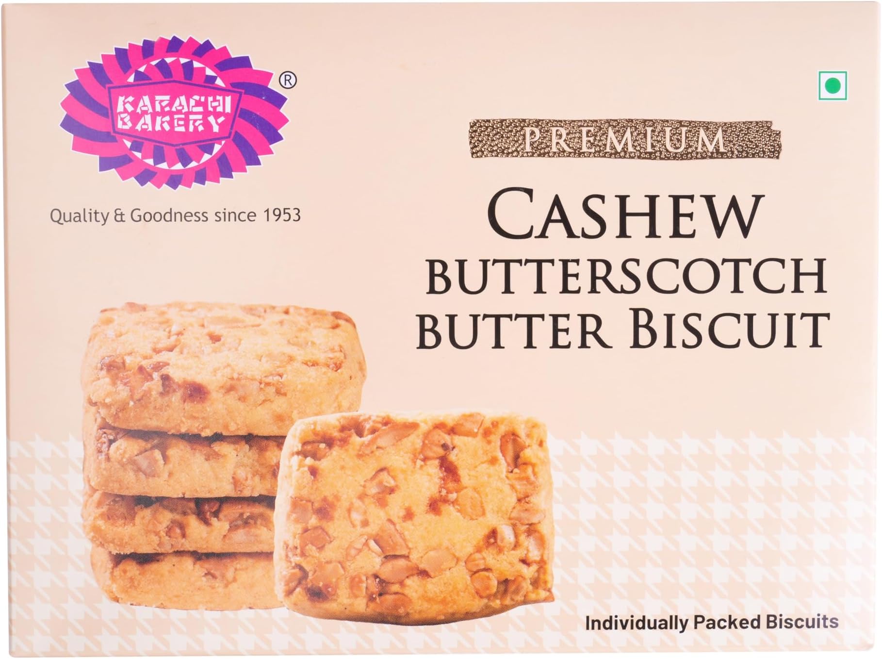 Karachi Bakery Cashew Butterscotch butter Biscuits, 300 g