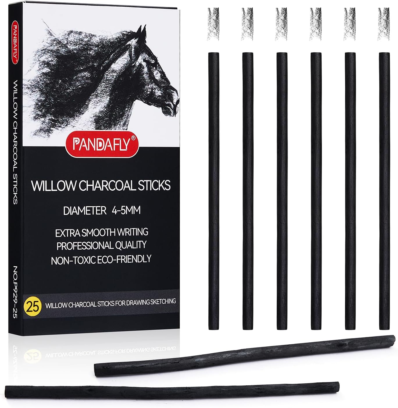 Buy Pacific Arc Artist Vine Charcoal, Medium, Black 4 Charcoal Sticks For Drawing, Sketching