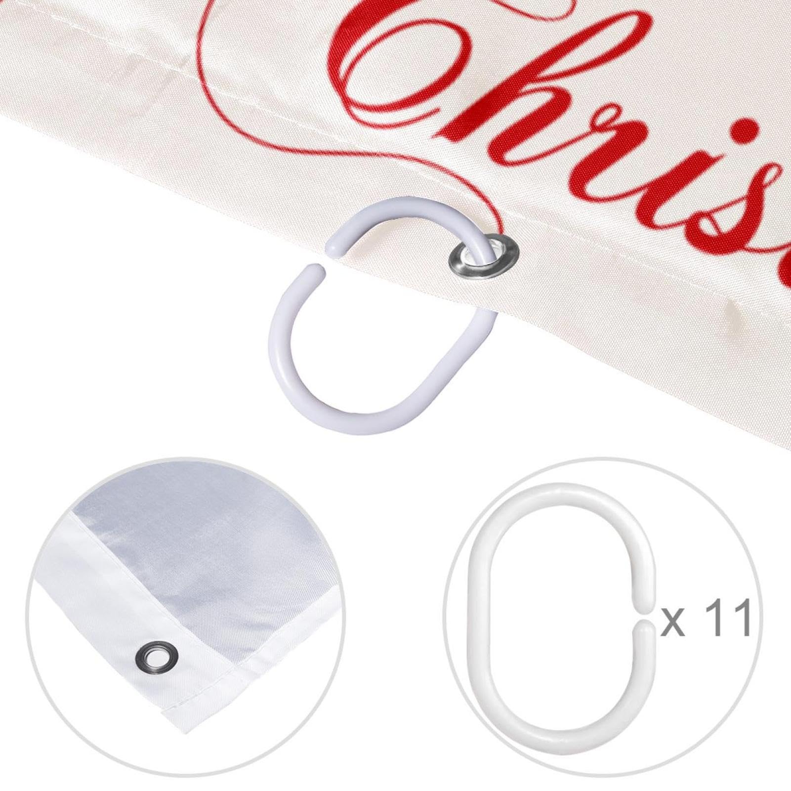 Weihnachts-Duschvorhang Mit Schneemann-Motiv – 182x182 Cm, Inkl. 12 Haken, Aus Polyester