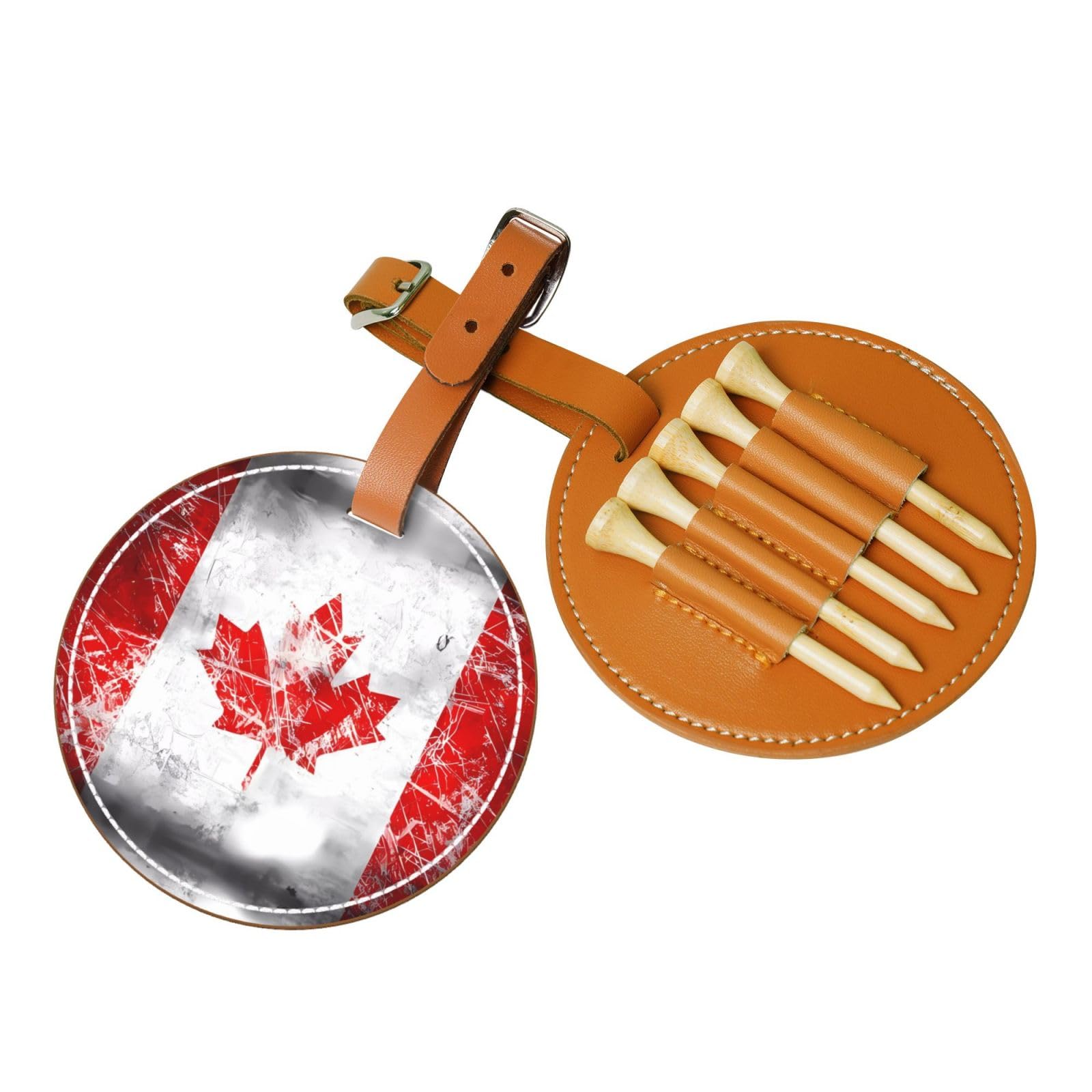 WXXWXD Retro Canada Flag Printed Golf Tee Storage Bag - Portable Storage, Easily Organize Tees