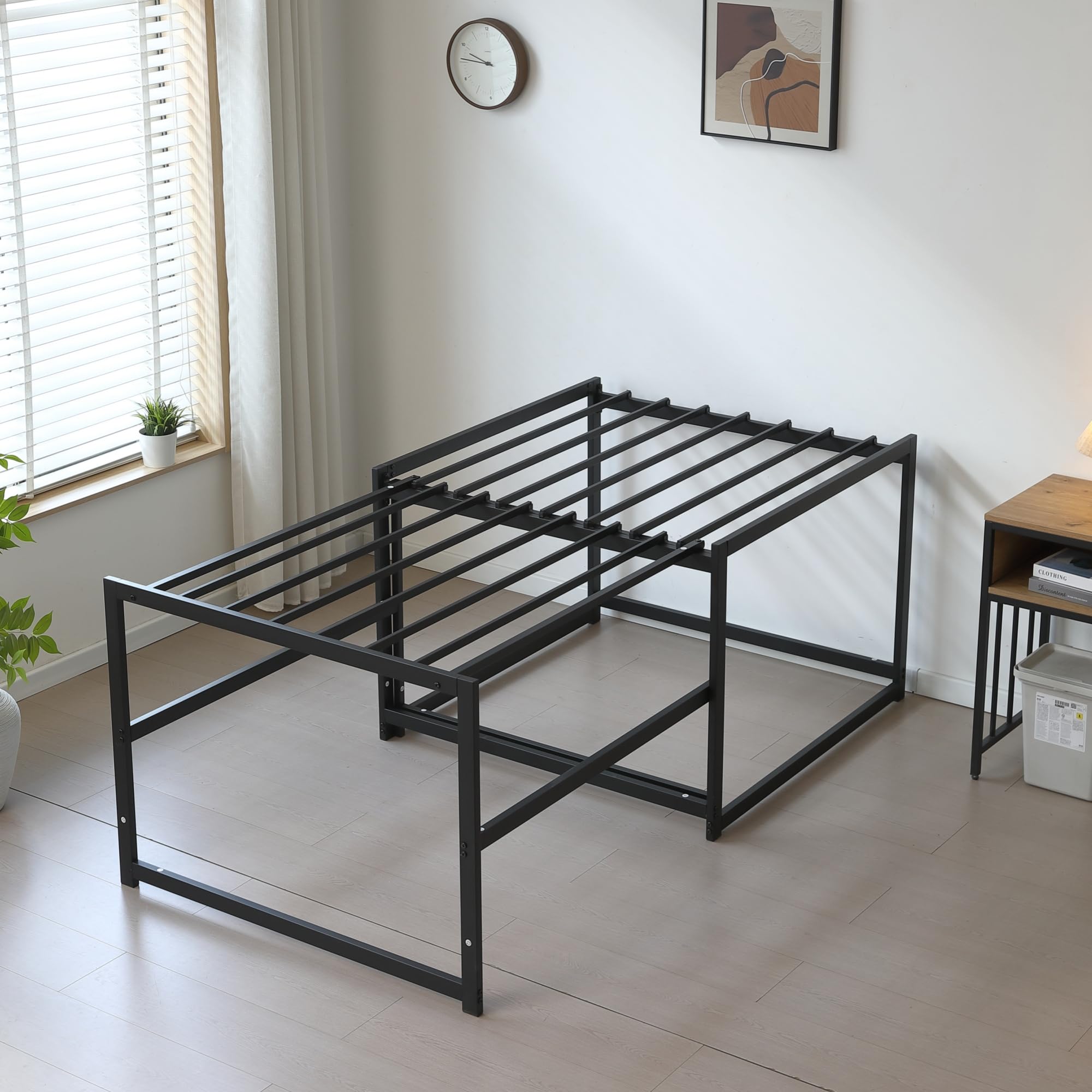 伸長式ベッド シングル 高さ75cm 下収納 来客用 省スペース ブラック Amazon｜伸長式ベッド シングル 高さ75cm アイアンベッドフレーム 伸縮