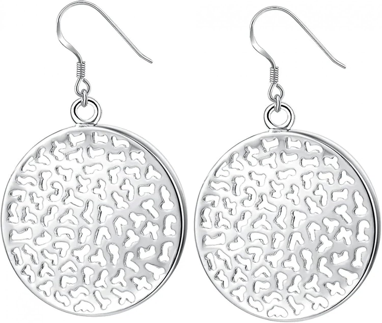 925 Silver Earrings for Women Round Dangle