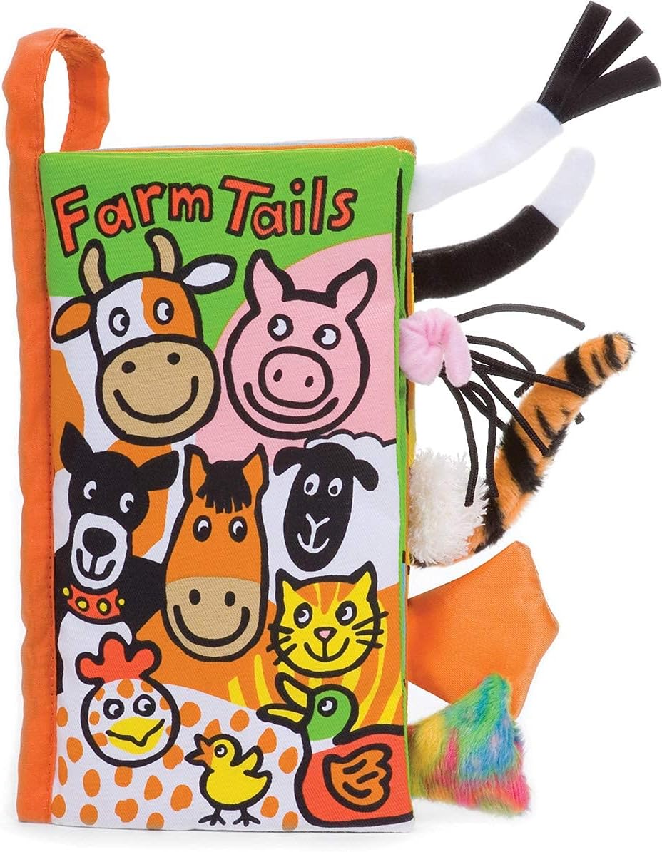 Farm Tails: A Soft Activity Baby Book by Jellycat – Children’s Book – Baby Gift