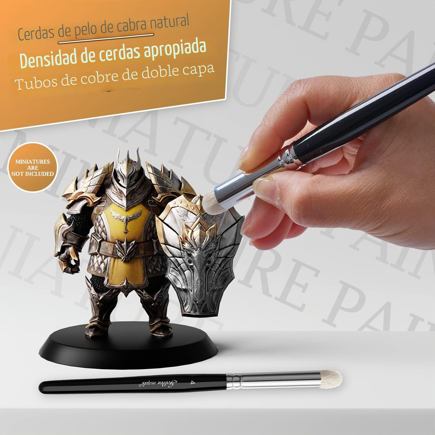 Golden Maple Dry Brush - Juego de 6 pinceles de pintura en miniatura para modeladores profesionales para miniaturas, modelos, esmalte y figuras de fantasía