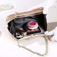 Vista 3 de Dreubea Bolso de noche con diamantes de imitación para mujer con cadena brillante