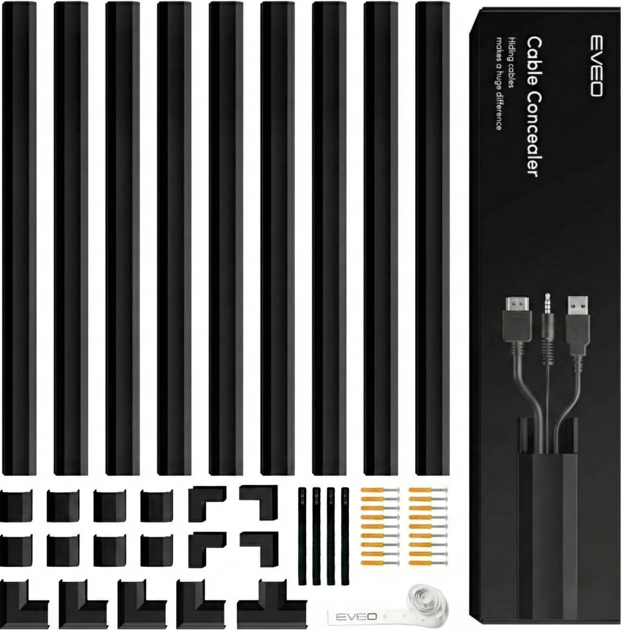 EVEO Cable Hider Wall - Hide Cables & Wire Clutter -13 EVEO Cable Hider Wall - Hide Cables & Wire Clutter -13