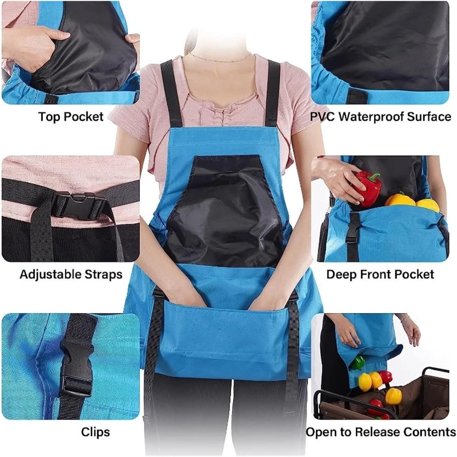 Tool Apron Outdoor Picking Large Pocket Apron Gardening Quick Release Harvest Backpack Bag Tool