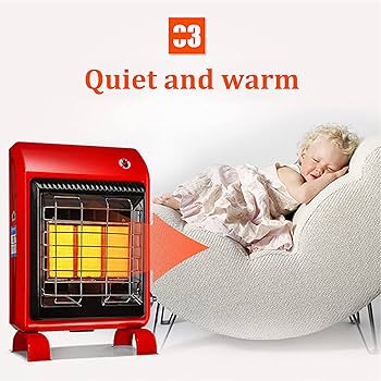 WARMGLOW Blue Flame Cabinet Indoor Portable Gas Heater - 3.8KW With Oxygen Depletion Sensor & Variable Heater Setting - Wheels, Butane Gas Regulator, Hose - Home, Office, Garage, Workshop
