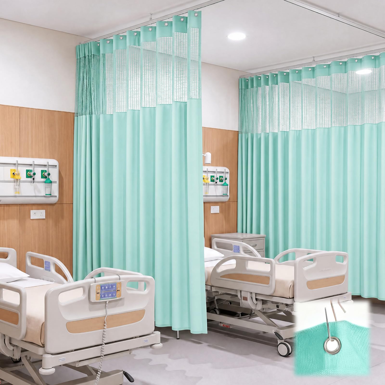 108"W X 96"L /9 X 8FT Hospital Curtains with Grommet Top
