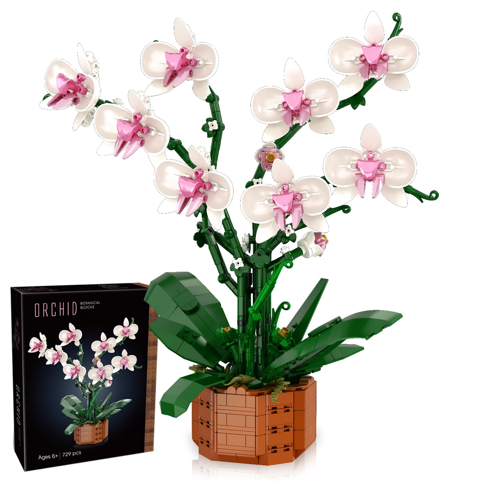 729-Piece Artificial Flower Building Blocks Set - DIY Home Decoration Kit for Adults, Girlfriends, Mom - Christmas, Birthday, Valentine's Day Gifts