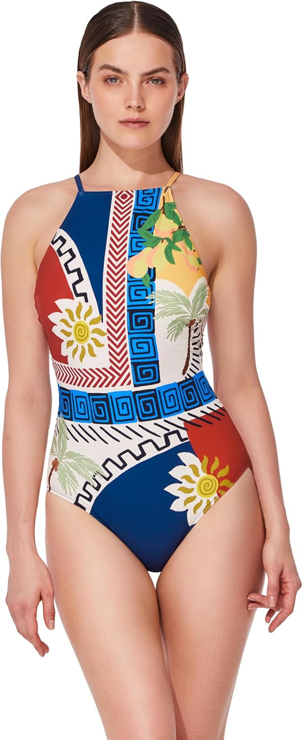 Gottex Positano One Piece- High Neck Silhouette, Transformable Straps, Removable Soft Cups, Front & Back Lining