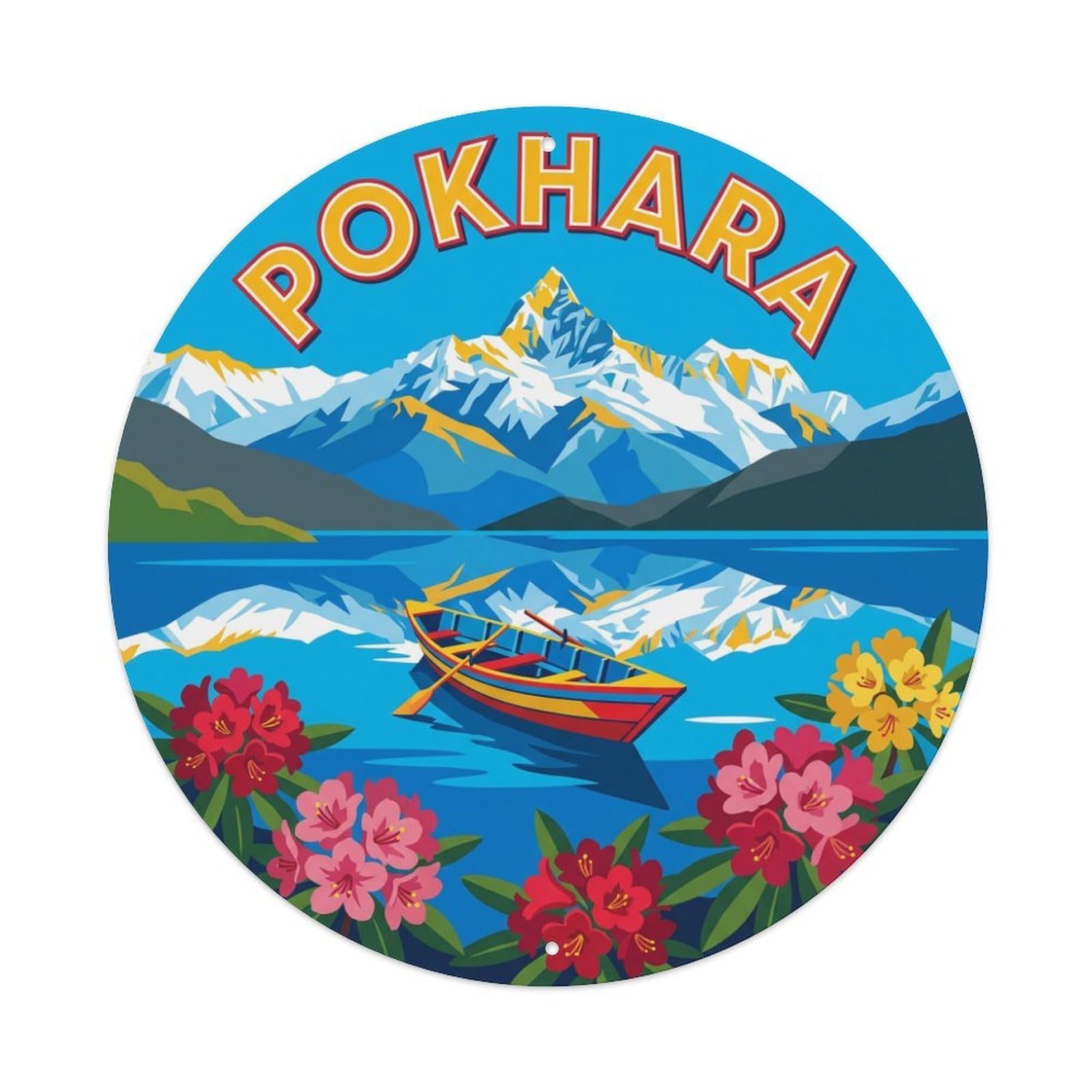 Travel Retro Nepal Pokhara Metal Tin Sign