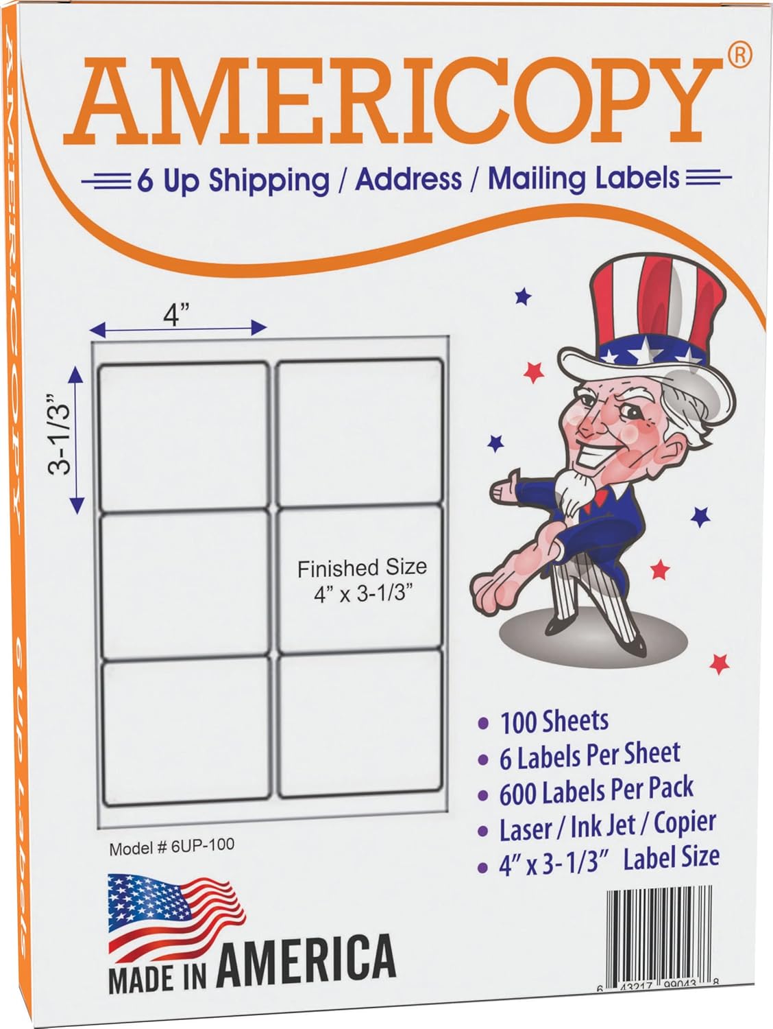 6 Up Labels, FBA Carton Labels, Self Adhesive Labels