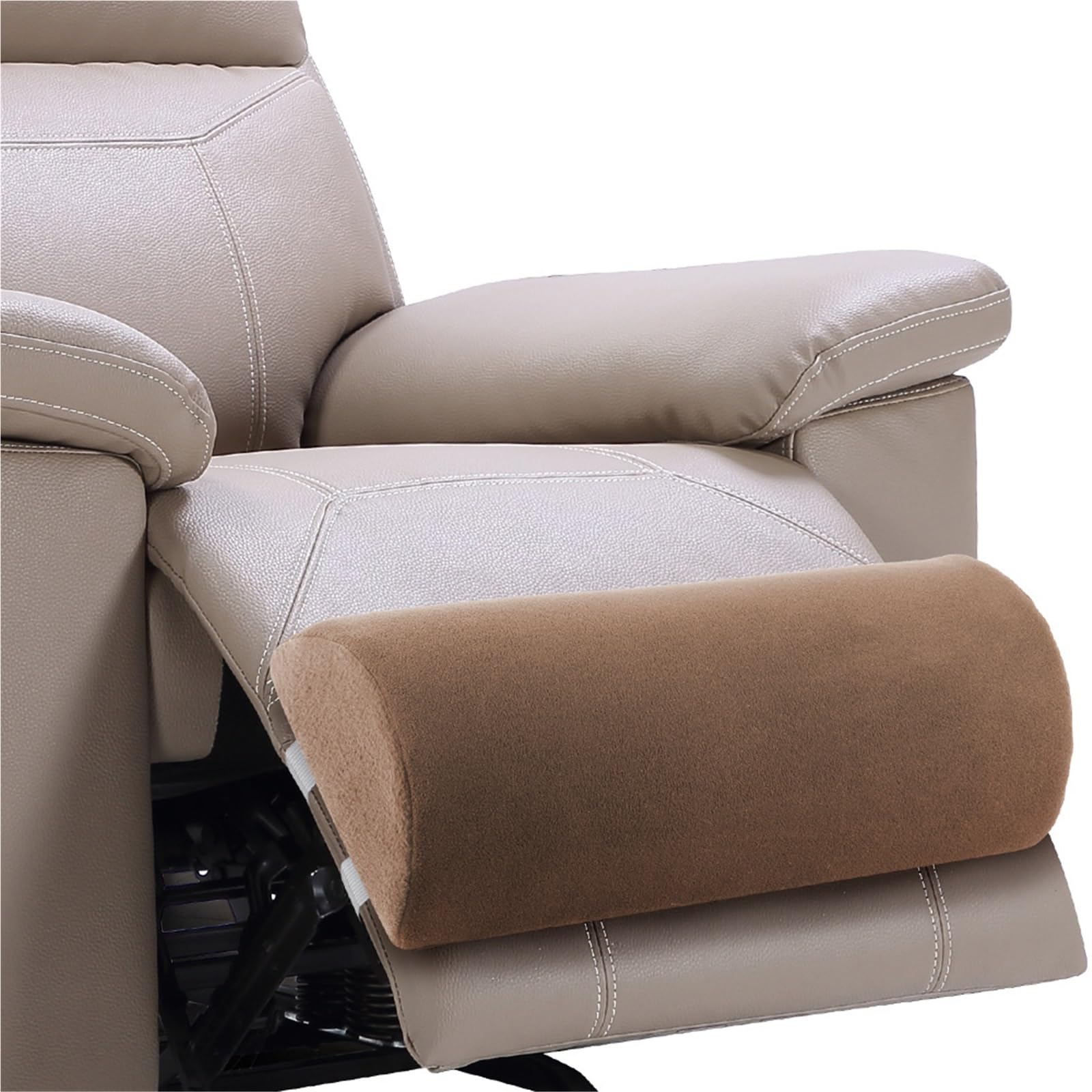 Frzxbkw Khaki Fleece Recliner Leg Rest Cushion Sofa Footrest Pillow With Half Moon Bolster Pillow, Multi Purpose Back & Lumbar Support Pillow For Bed, Sofa Couch(Khaki Fleece)