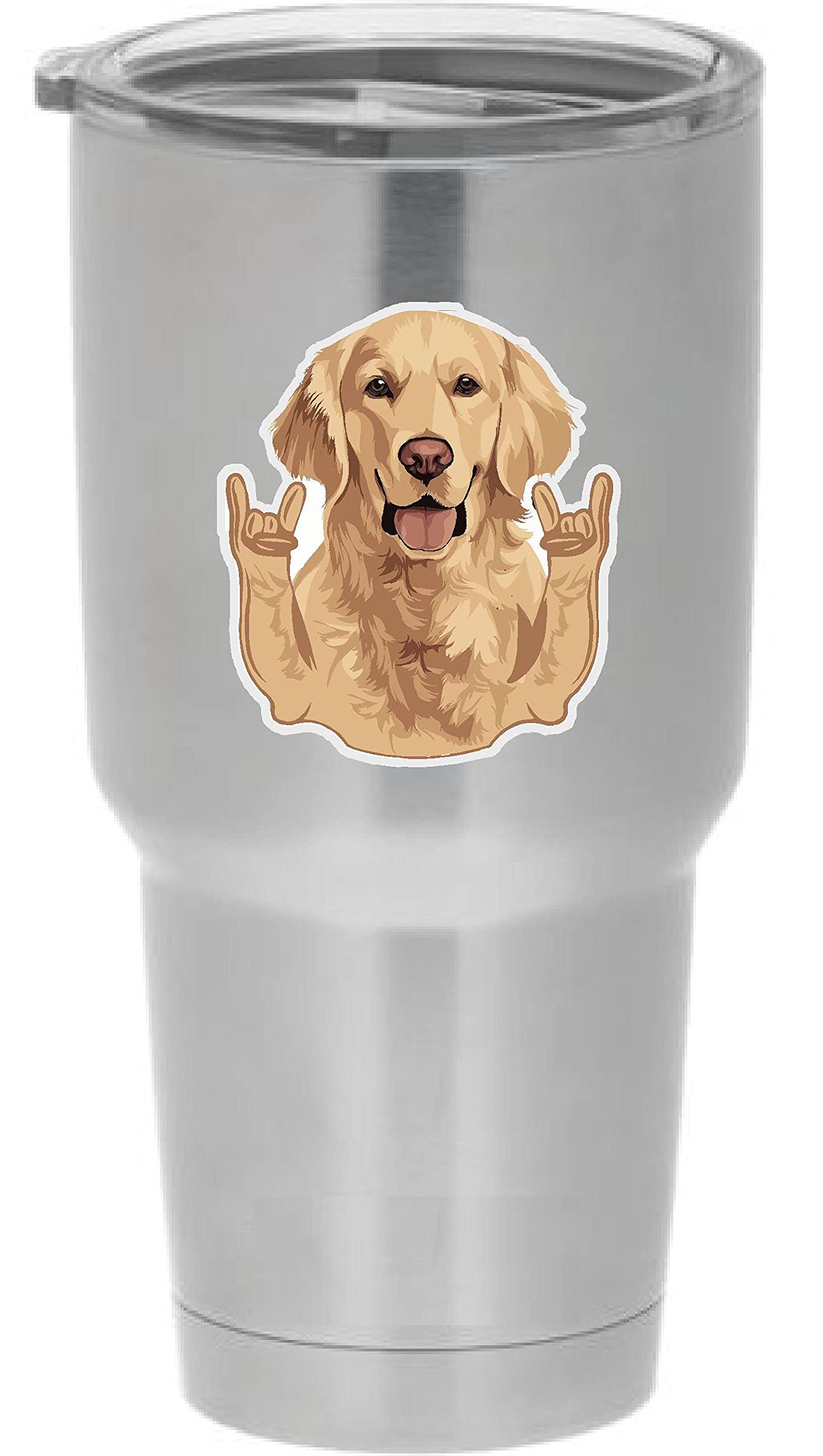 Epic Designs Cups drinkware tumbler STICKER - Golden Retriever funny hang loose arms decal decoration