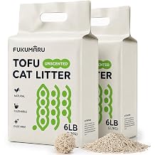 FUKUMARU Tofu Cat Litter, Unscented, Plant-Based, Clumping, Low Dust, 12 lb