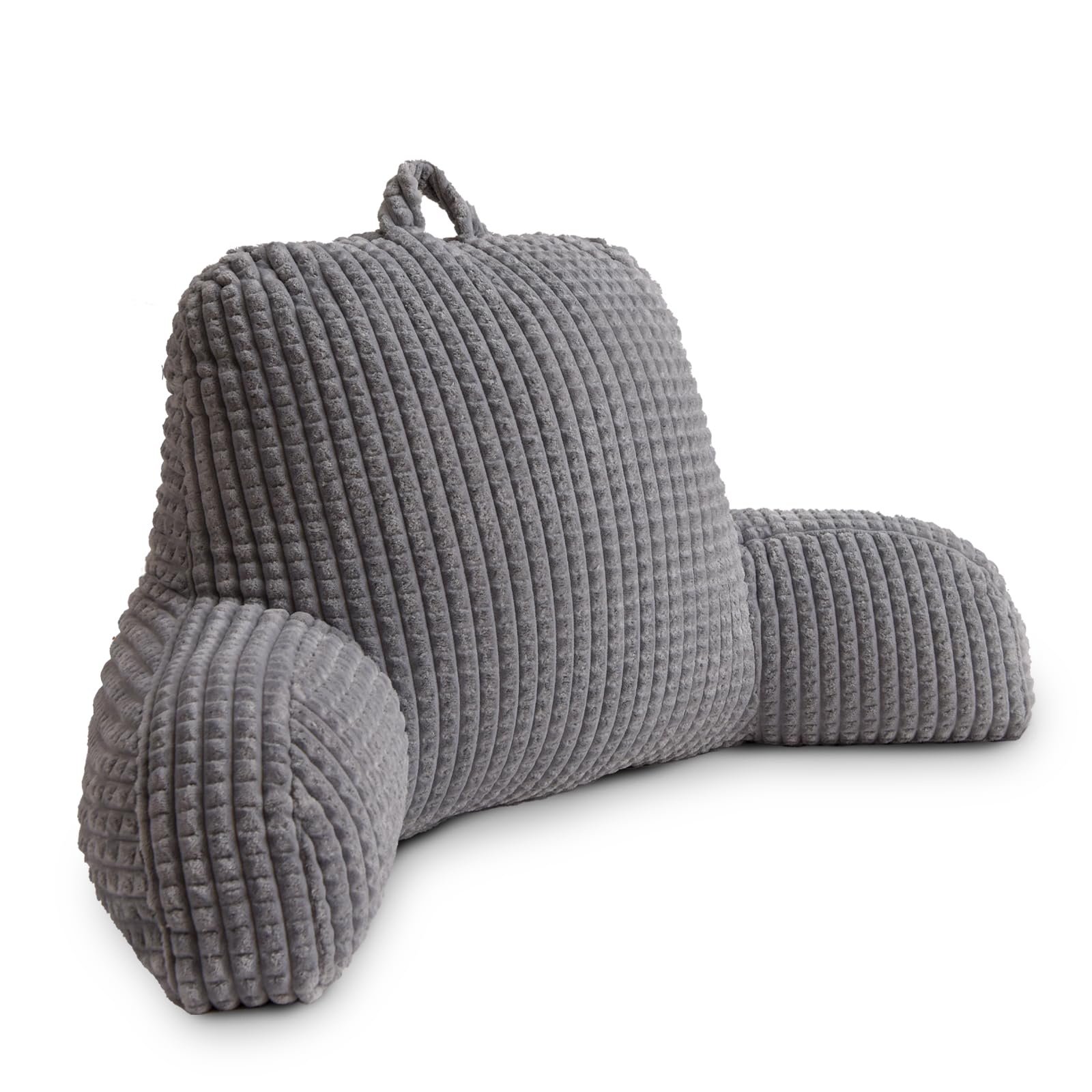 Holawakaka Reading Pillow for Bed and Sofa Couch Sitting Up, Backrest Pillows with Arms for Kids Teens Adults, Back Support Cushion for Lounging,