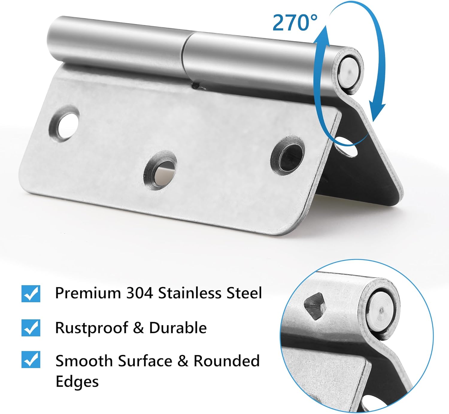 3.5 Inch Lift Off Hinge, Stainless Steel 304, Detachable Slip Joint Flag Hinges for Wooden and Metal Doors, Windows, and Various Functional Metal Equipment (Left Handed, 18 PCS)