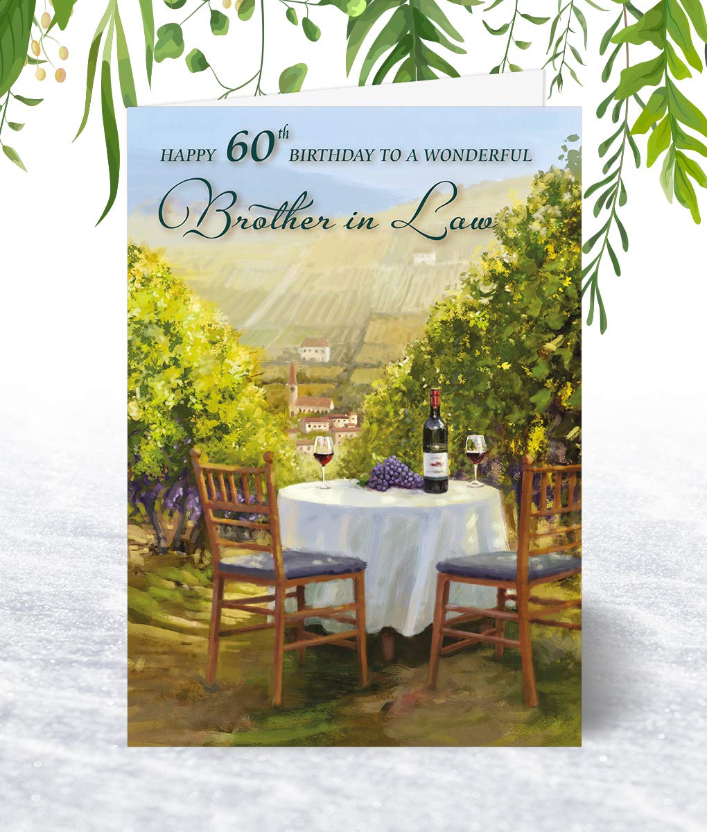 Geburtstagskarte Zum 60. – Motiv „Sonnenschein & Wein“ In A5 Mit Umschlag | Hochwertige Glückwunschkarte Von Olivia Samuel