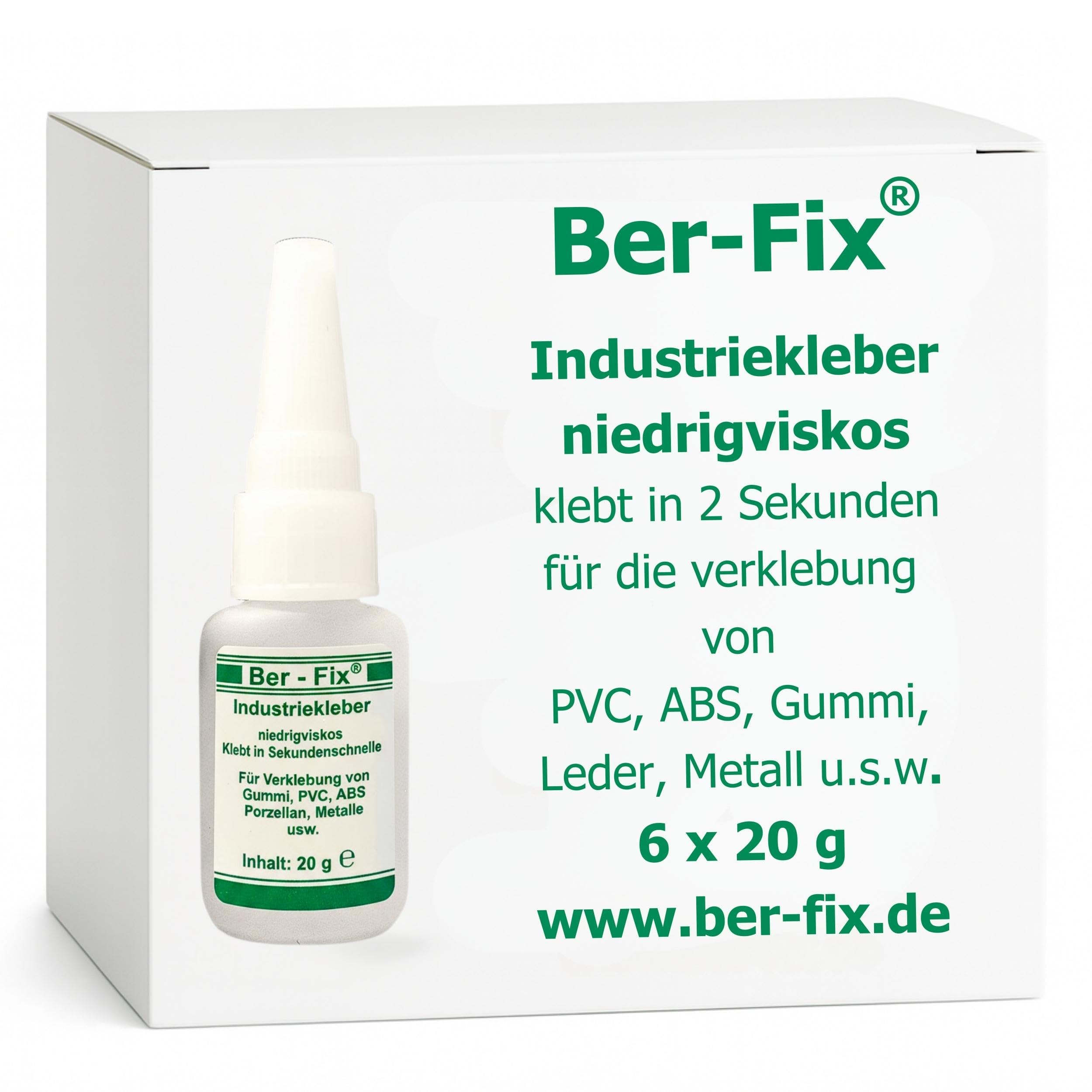 Ber-Fix Industriekleber dünnflüssig, 5 x 20 g + 60 g Füllstoff