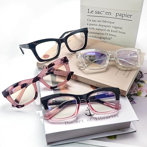 Vista 14 de SIGVAN Gafas de lectura progresivas multienfoque para mujeres y hombres, bloqueo de luz azul, bisagra de resorte, lectores multifocales para 4 Mix-1