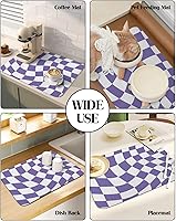Vista 12 de Thanksgiving Fall Dish Drying Mat for Kitchen Counter, Absorbent Quick Dry Dish Dry Placemats, Countertop Dishes Drainer Mats Drying Pad Non Slip