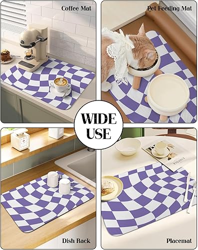 Vista 12 de Thanksgiving Fall Dish Drying Mat for Kitchen Counter, Absorbent Quick Dry Dish Dry Placemats, Countertop Dishes Drainer Mats Drying Pad Non Slip