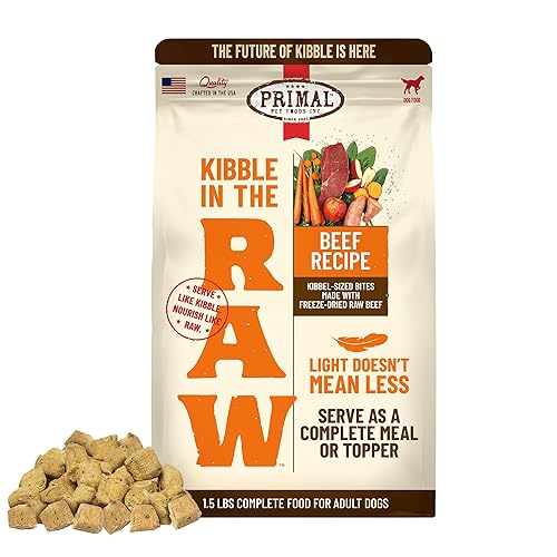 Primal Kibble in The Raw, Freeze Dried Dog Food, Beef,