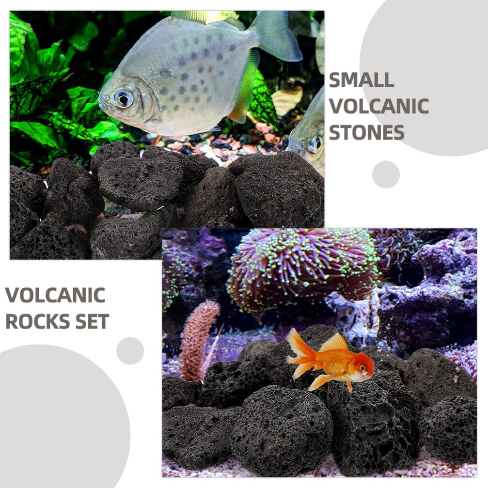 Yardwe 4packungen Naturstein Deko Für Aquarien Und Pflanzen Packung Große Schwarze Vulkanische Steine Porös Und Atmungsaktiv Für Garten Und Aquarienlandschaften