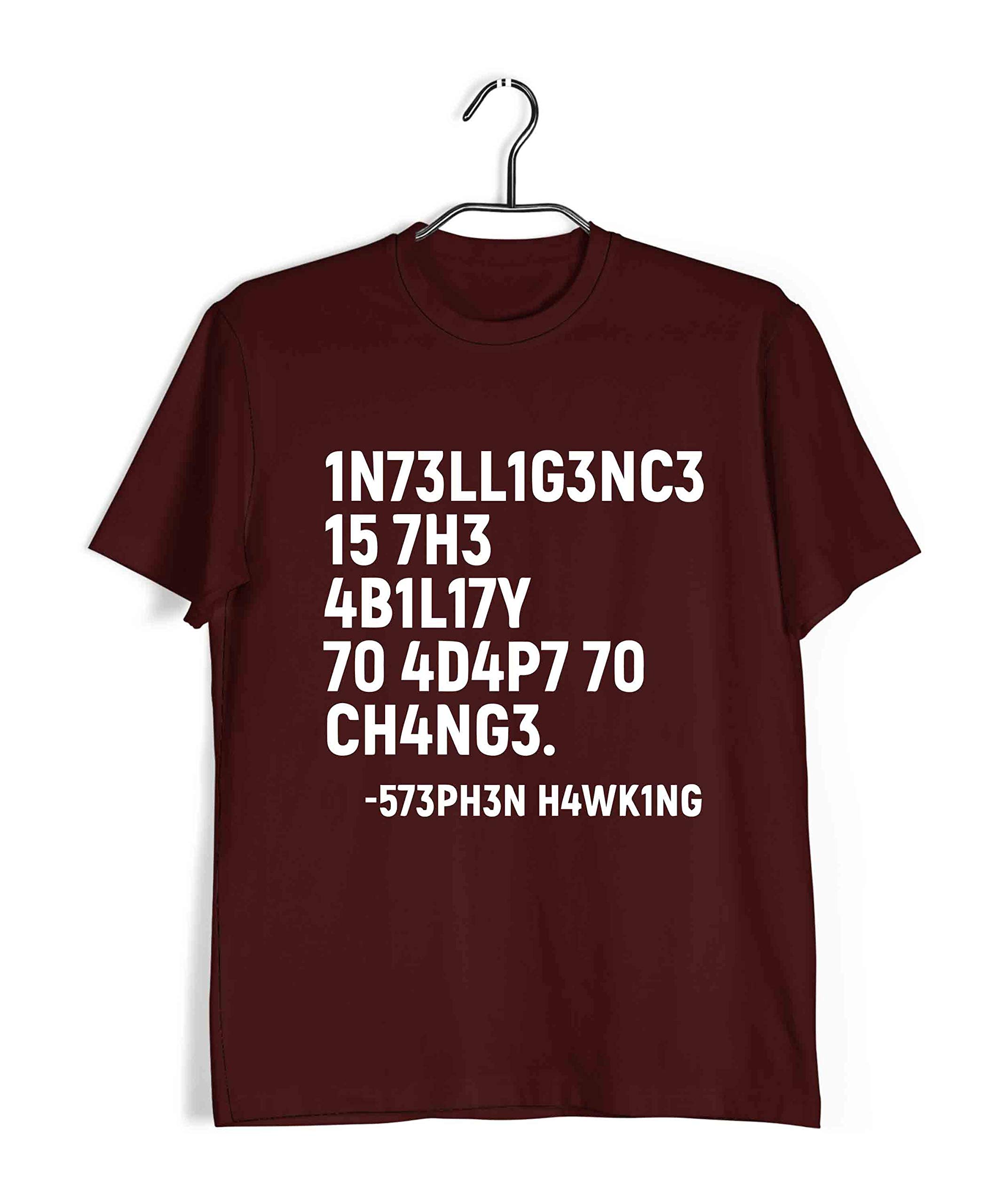 AaramkhorPhysics T-Shirt for Men | Intelligence is The Ability to Adapt to Change | Geeky Nerd | Regular Fit for Men Sizes S to 4XL|