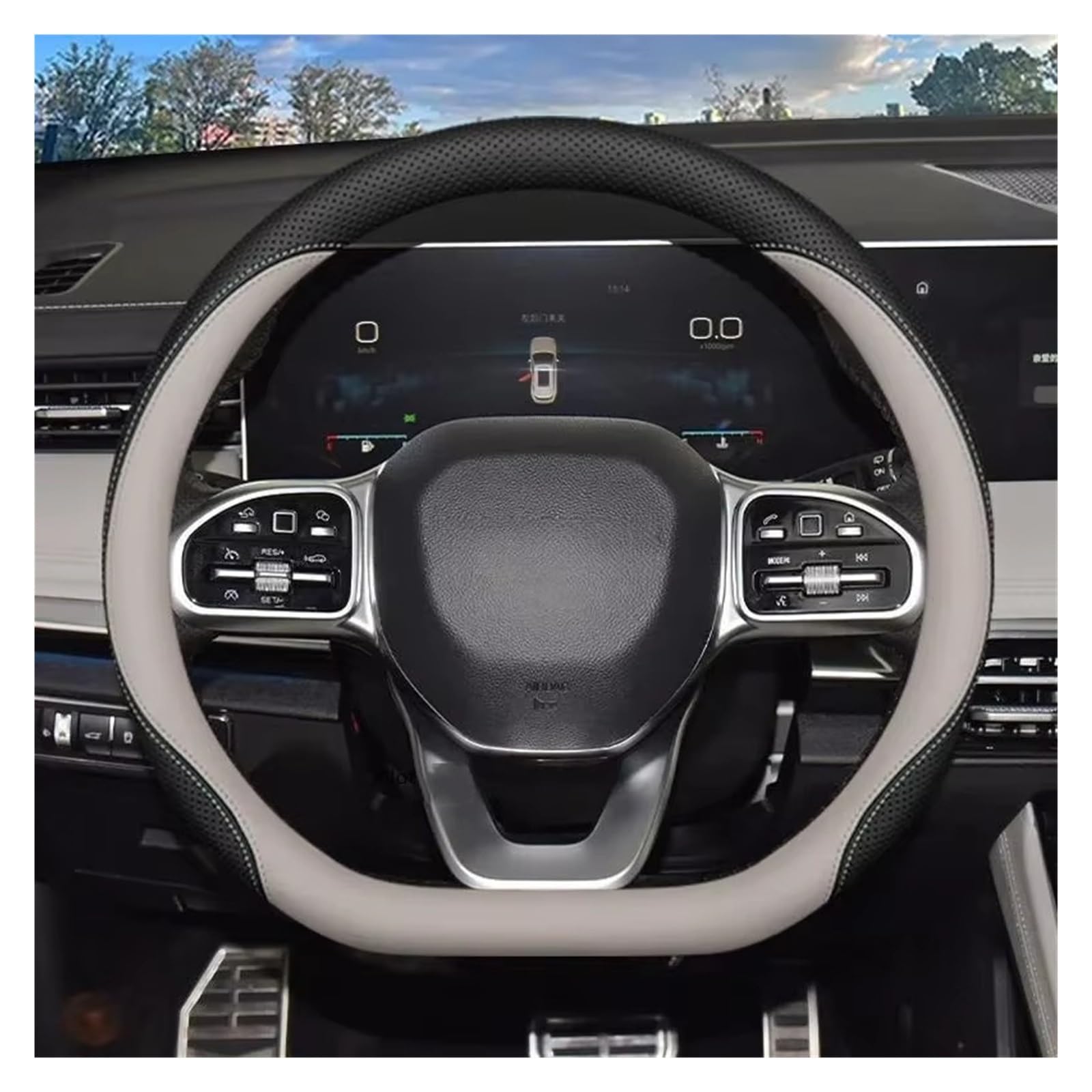 Cubierta Volante Funda De Volante Coche Transpirable Color para Jetour para X70 para Plus para X90 para para T1 para T2 para L7(Style2)