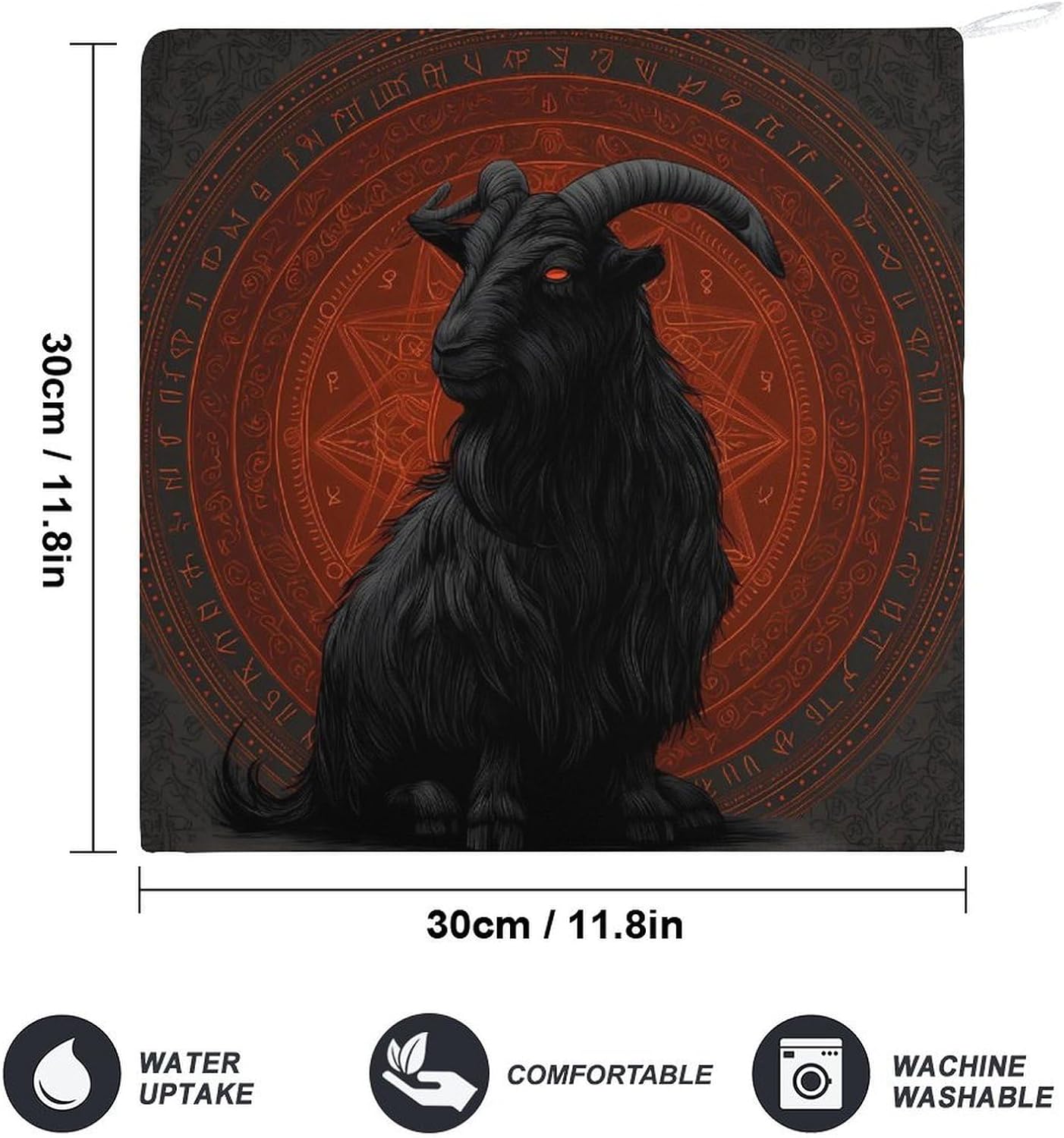 Goat's Mendes Skull Goat Gothic Satan Microfiber Hand Towels for Bathroom Soft Absorbent Bath Kitchen Towel with Hanging Loop 4PCS