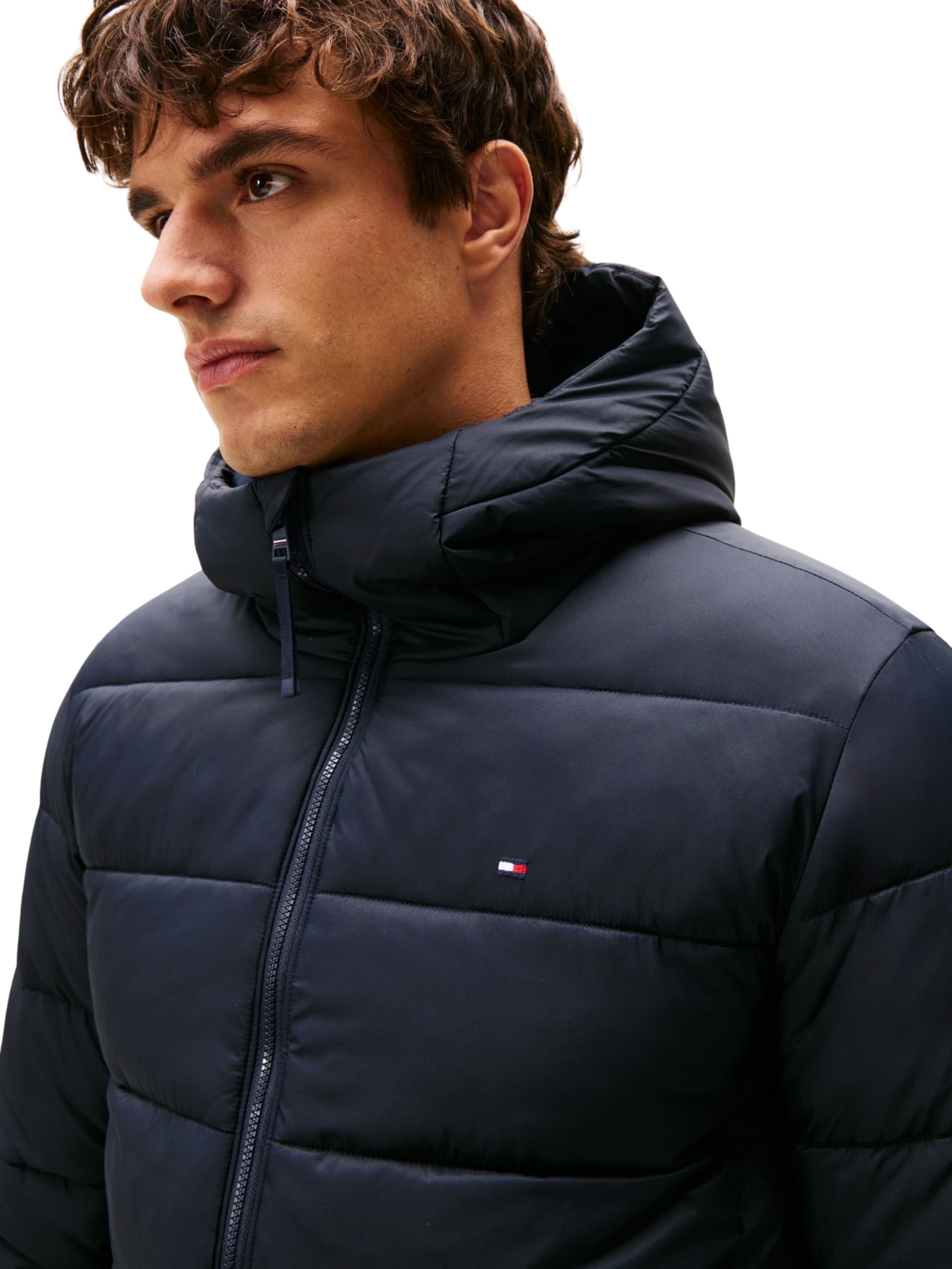 Tommy Hilfiger Uomo Giacca Trapuntata Mid Weight con Cappuccio