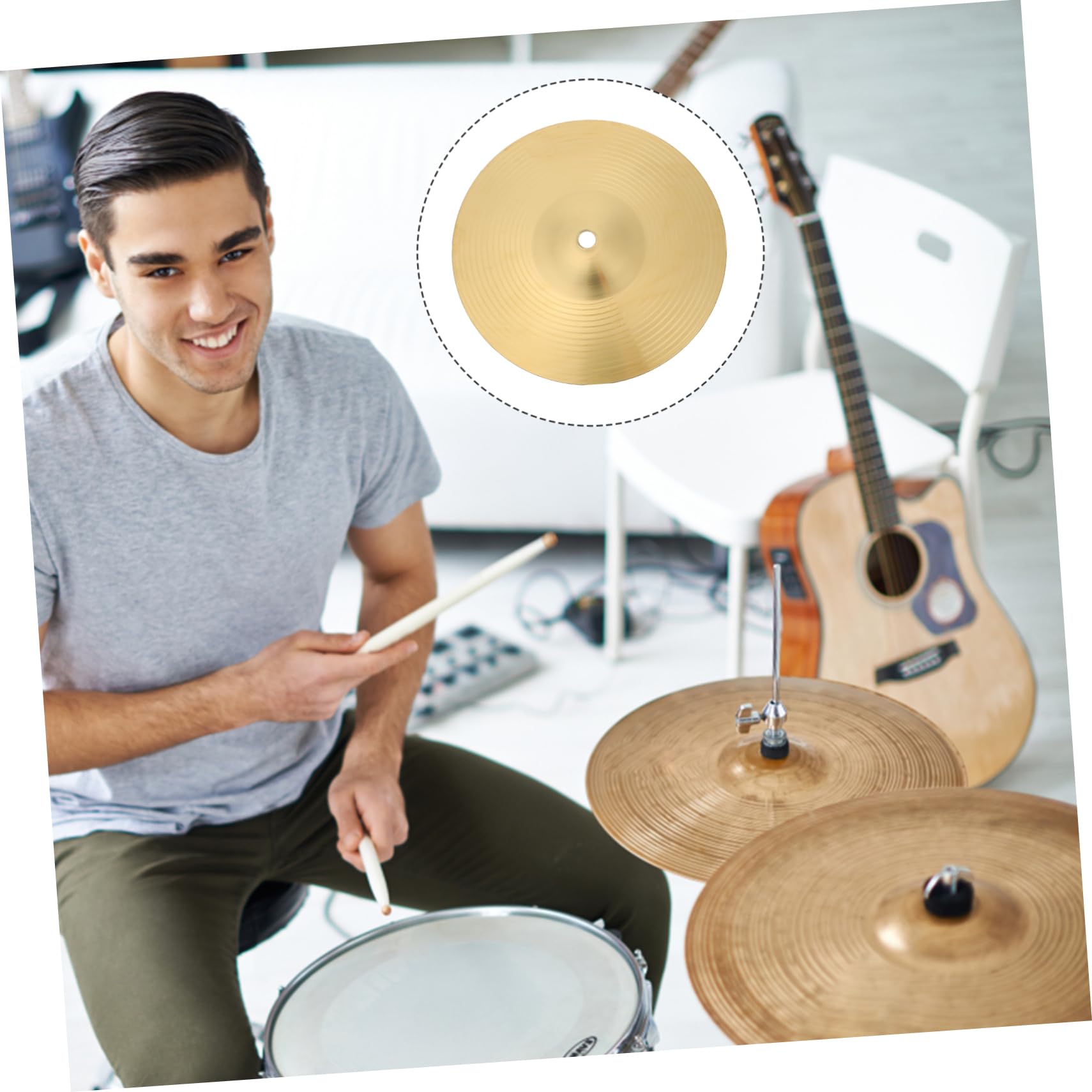 Cymbale Crash Pour Grille D'aération De Voiture | Accessoire Fun Musical | Résonance Métallique, Fixation Réglable