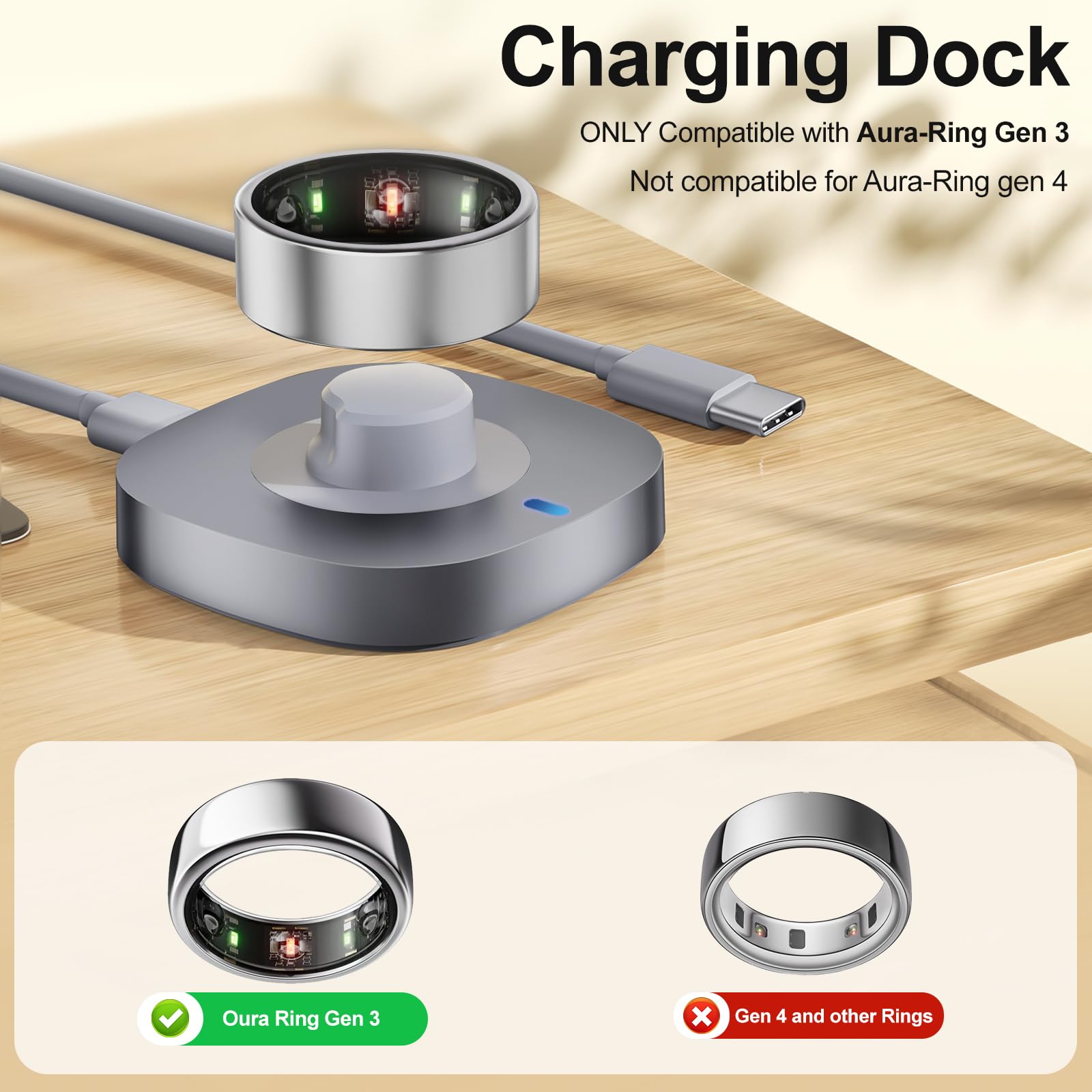 Amazon.co.jp: Snyeest Oura Ring Gen 3充電器対応 - サイズ7 - 充電