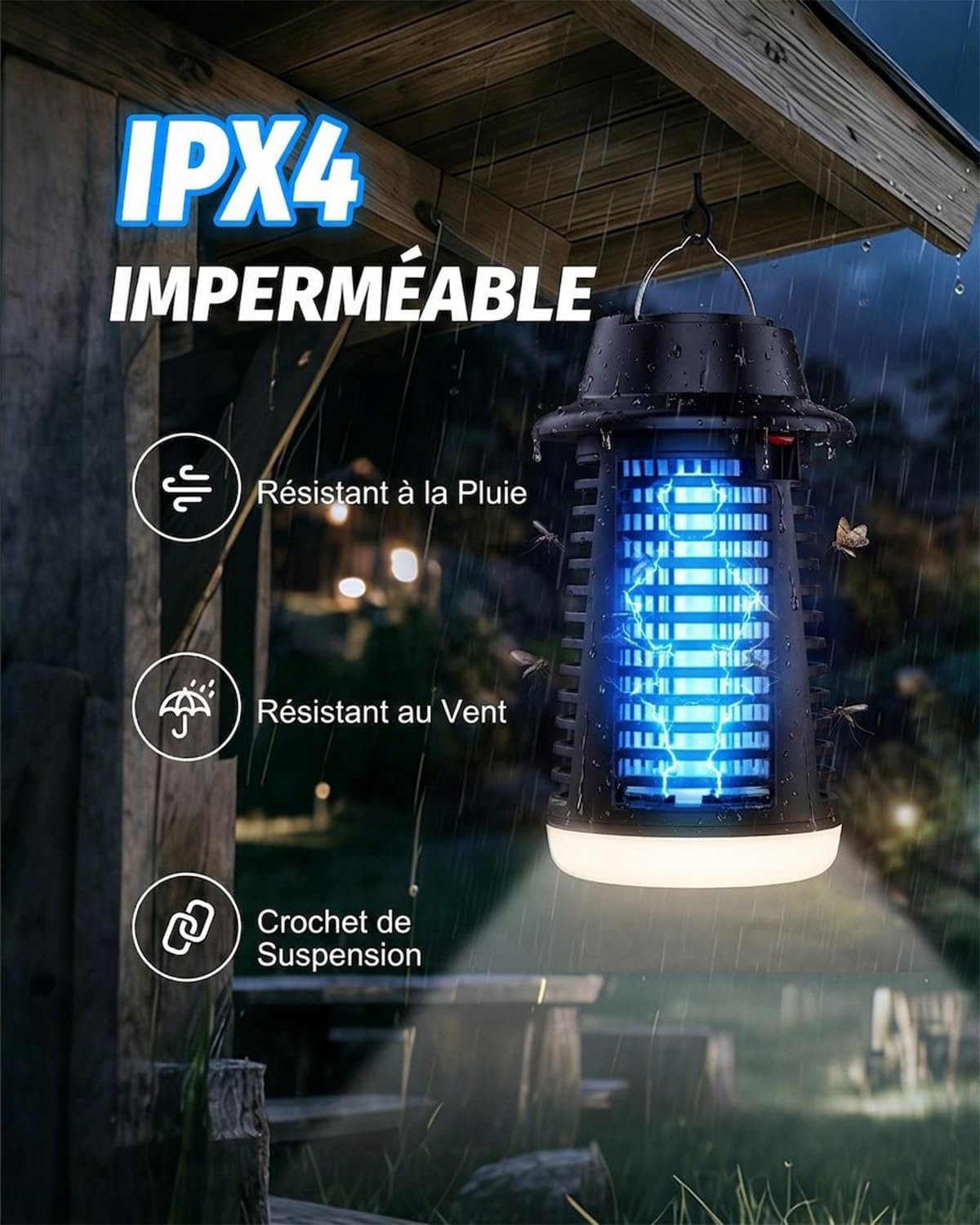 Lampe Anti Moustique Interieur, Lautlos Lampe Anti Mouche Avec Lumière À 360°, Silencieux Lumière Bleue Anti Moustique Pour La Chambre, La Maison, Le Bureau Mouche, Pour Mouche, Les Insectes