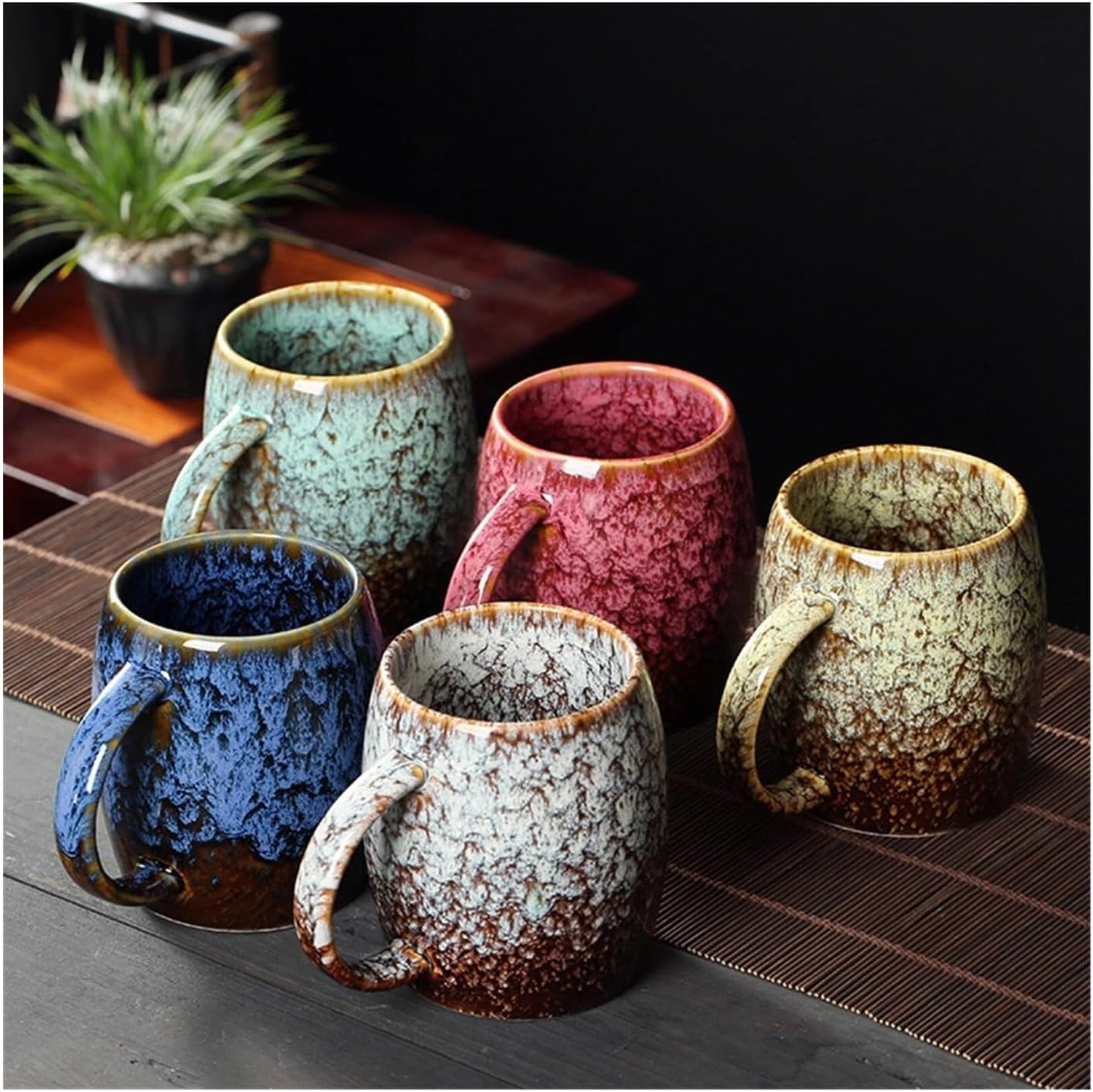 Coffee Cup Retro Glazed Ceramic Creative Coffee Milk Mug Capacity Vintage Coffee Mugs Clear Cups Mugs Tea Cup