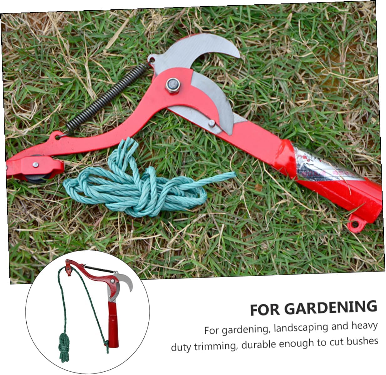NUOBESTY Extendable Tree Pruner with Rope Gardening Trimmer and Plant Tree Pruner for High Branches with Sturdy Cutting Blades Outdoor Garden Trimming Tool
