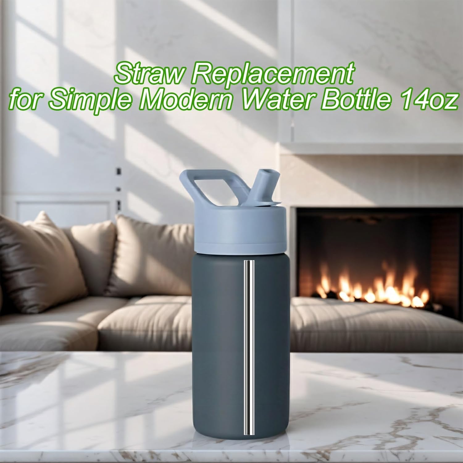 Metal Straw Replacement for Simple Modern Kids 14oz Water Bottle