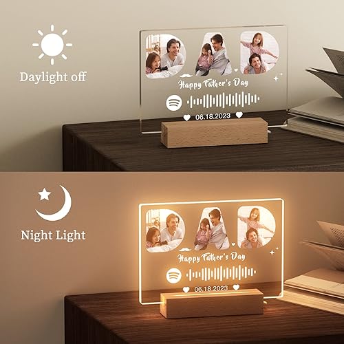 Miniatura 5 de witfox Placa personalizada de Spotify, ideas personalizadas para el día del padre, regalos de esposa e hijo, regalos personalizados para el día del