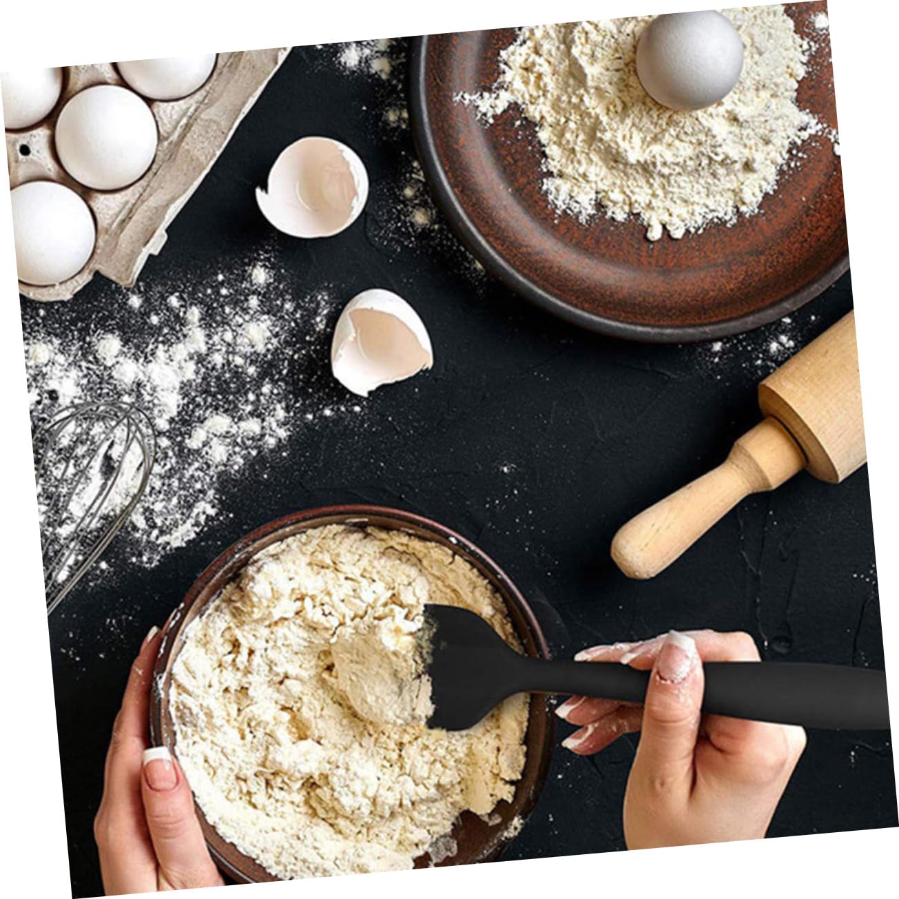 IMIKEYA 1set Utensili da Cucina Silicone Spatole Flessibili per Torte e Strumenti da Forno Resistenti al Calore e Non Appiccicosi