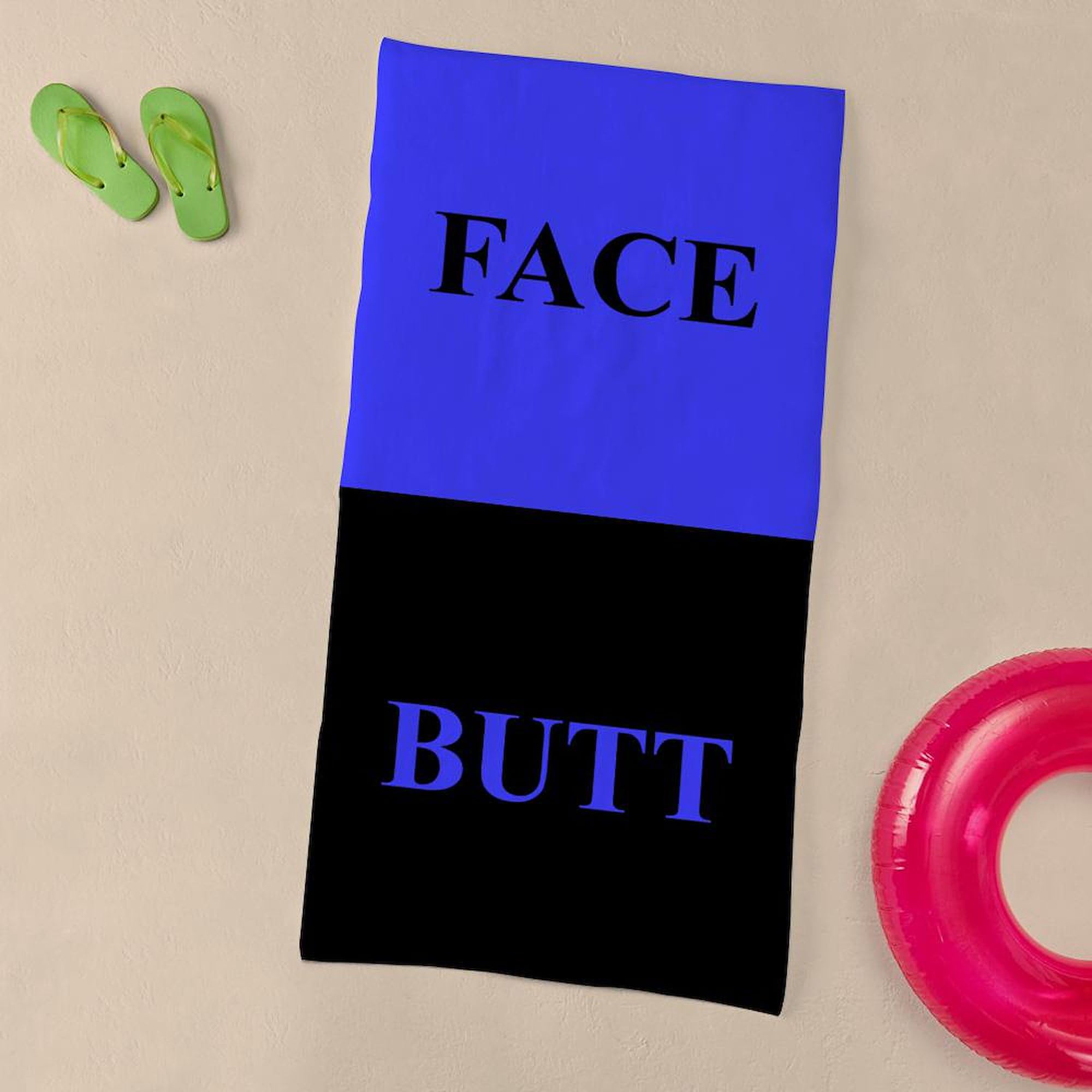 CafePress 'Butt FACE' Funny Beach Towel - 30x60 Inches, Super Absorbent - View #5