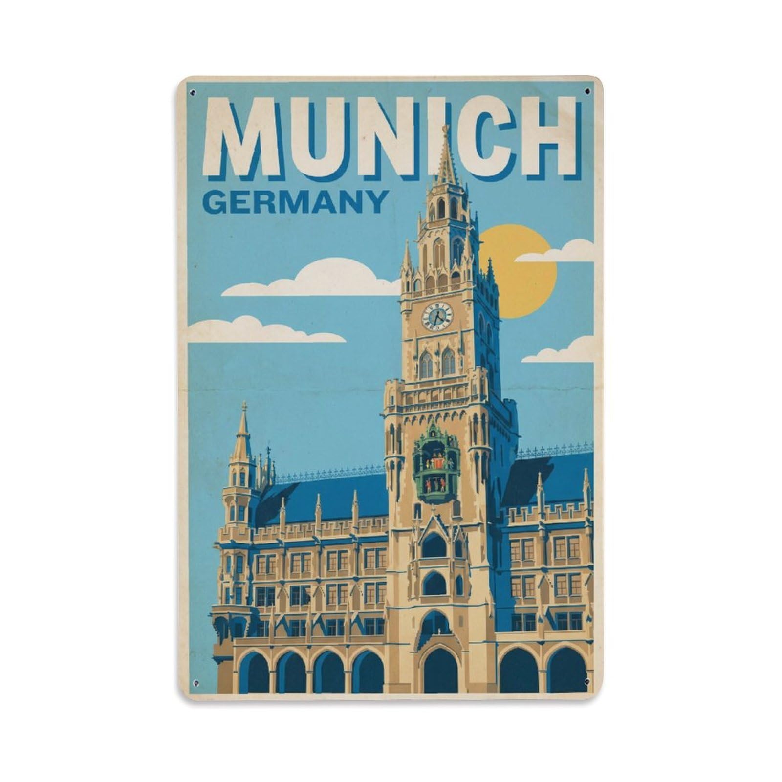 Vintage Travel Germany Munich Metal Tin Sign