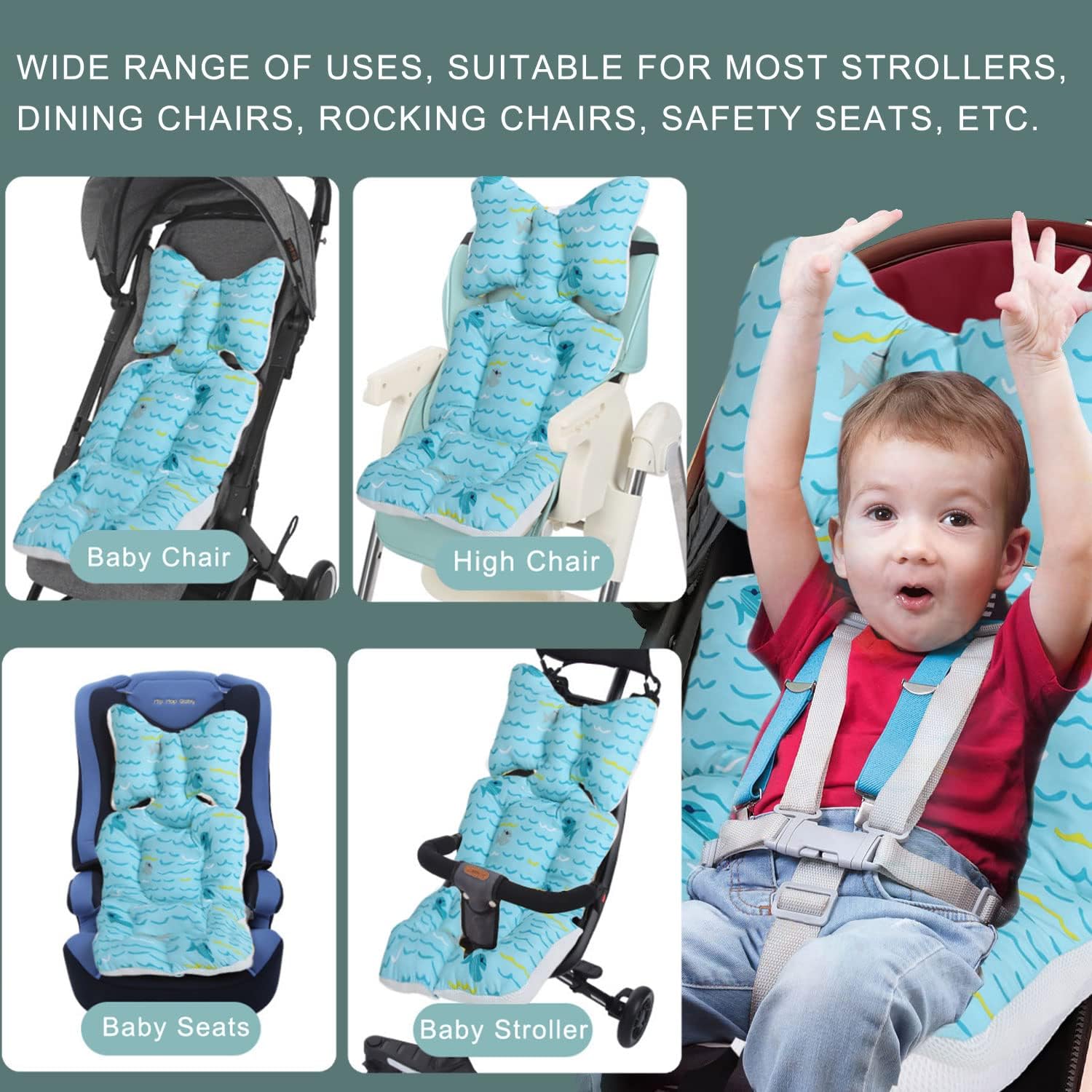 Rembourrage Universel pour Bébés,Coussin Réducteur Chaise Haute,Poussette Coussin Soutien Bébé,Coussin Réducteur Poussette,Coussin Bébé Pousette en Coton pour Enfant Fille Garçon