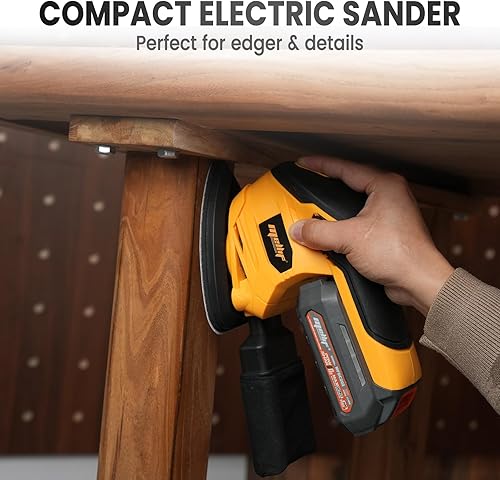 Miniatura 7 de Lijadora de detalles inalámbrica compatible con batería Dewalt de 20 V MAX (solo herramienta), lijadora eléctrica compacta de mouse de 12000 rpm,