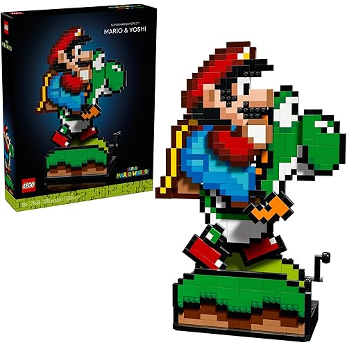 LEGO Super Mario World: Mario & Yoshi Building Set for Adults, Ages 18+ - Gift for Men & Women - Home Office or Room Decor for Fans - 71438