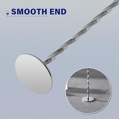 Miniatura 35 de BRIOUT - 2 cucharas de barra de 12 pulgadas, agitadores de mezcla de mango largo para bebida, cuchara coctelera de acero inoxidable, color oro rosa