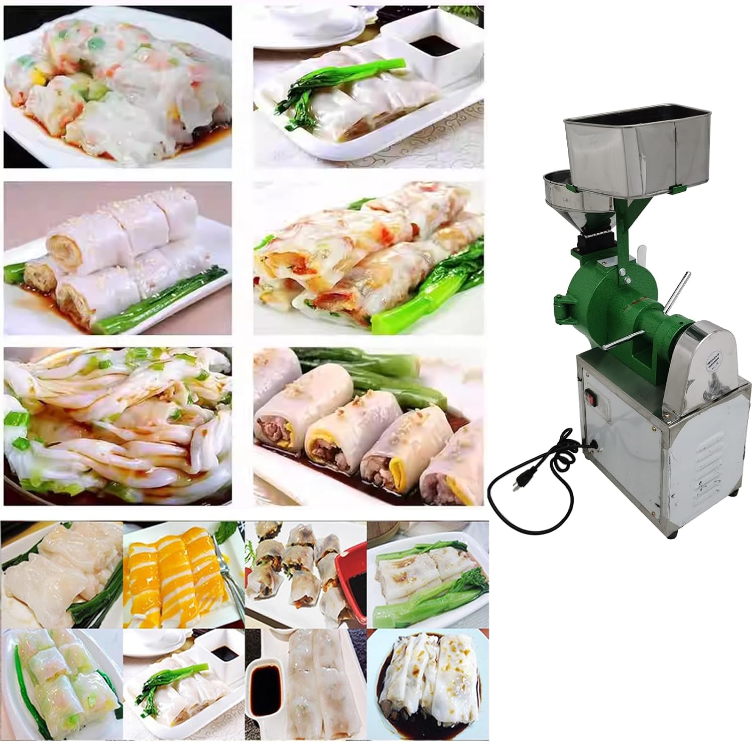 Electric Rice Soybean Grinder Machine Commercial Grinding Machine Dry Wet Dual Function Electric Grain Mill Grinder for Wheat Peanut Sesame 110V 1500W