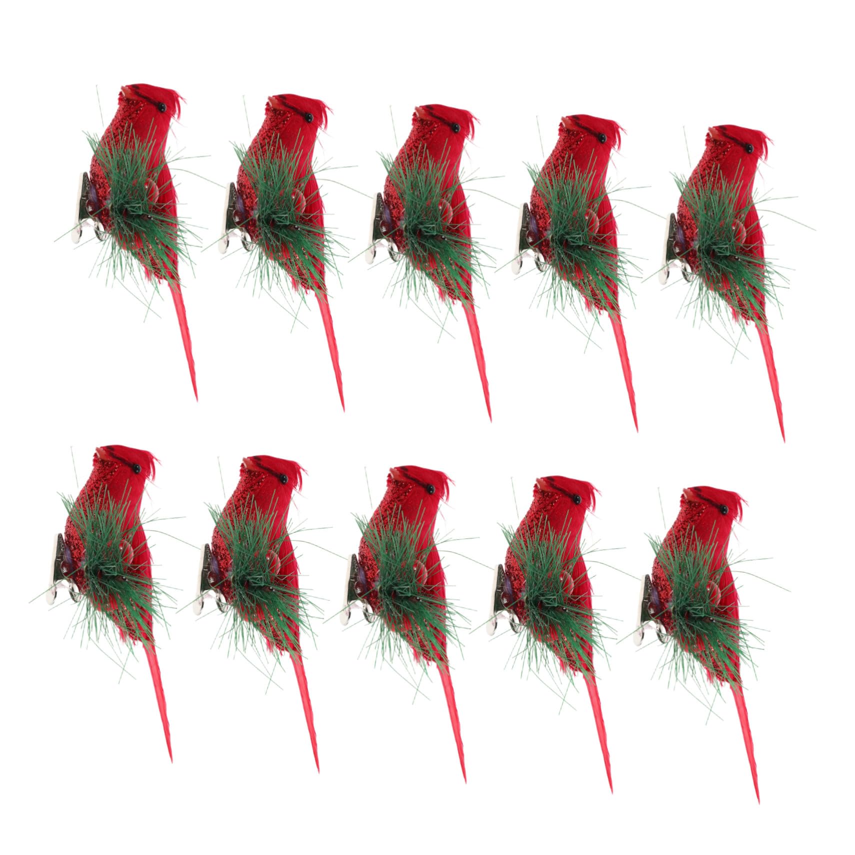 Alipis 10pezzi Uccelli Cardinali Rossi Decorativi Artificiali Per Albero Di Natale Ornamenti Con Clip in Miniatura Per Giardino Artigianato Fai Da Te